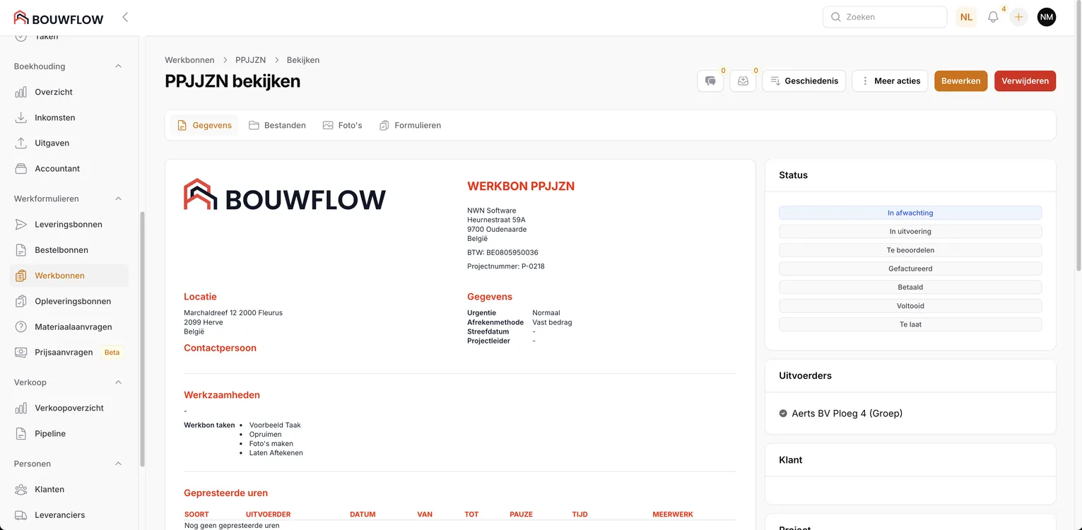 Logiciel de bons de travail numériques